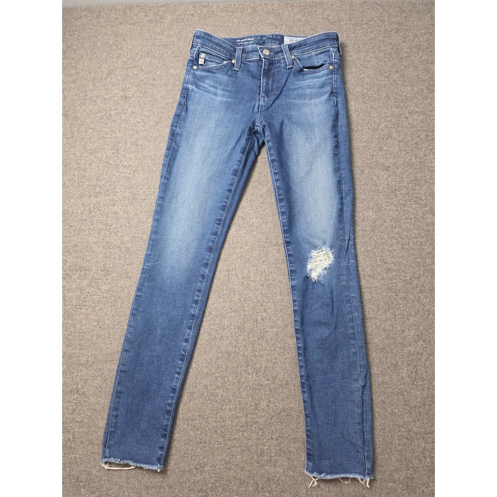 AG Adriano Goldschmied Middi Ankle Legging Jeans Womens 25R Blue Denim Mid Rise